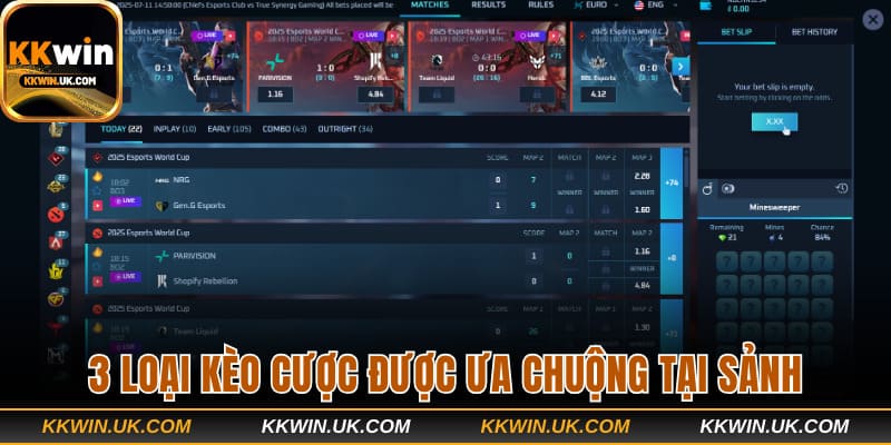 3 loại kèo cược được ưa chuộng tại sảnh