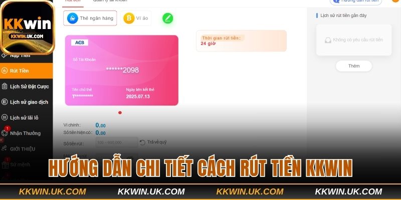 Hướng dẫn chi tiết cách rút tiền KKWIN