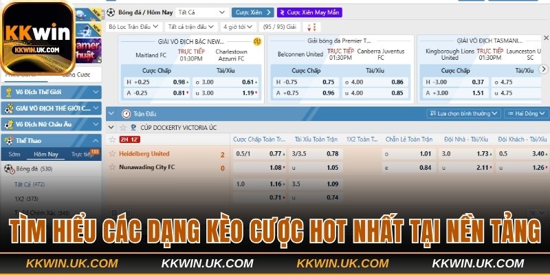 Tìm hiểu các dạng kèo cược hot nhất tại nền tảng